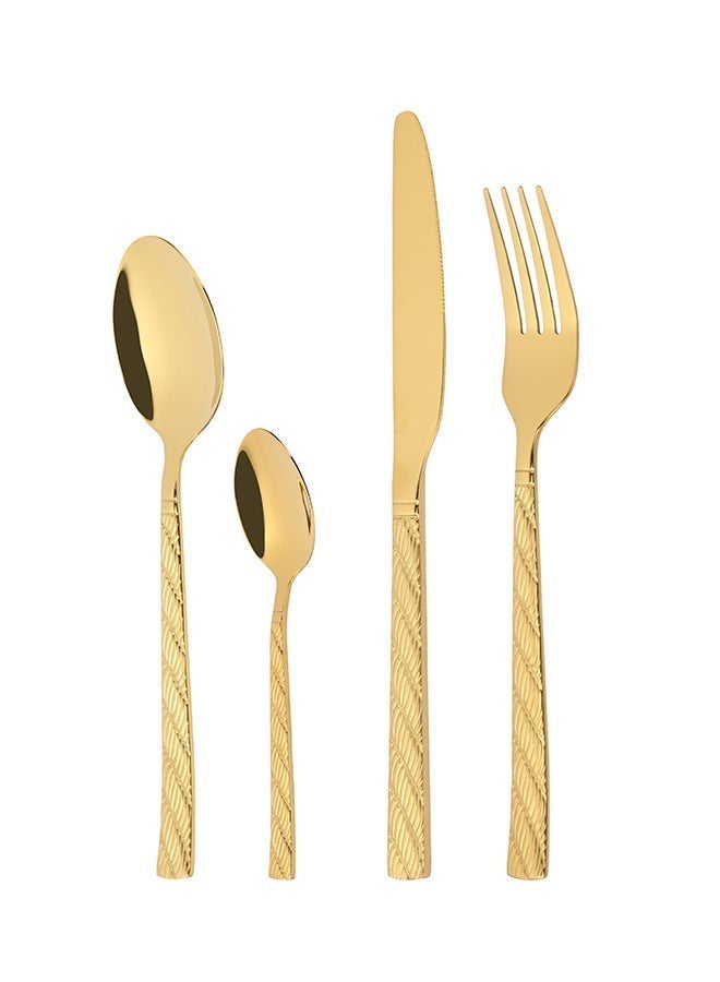 Ollieroo 24 Pieces Durable and Stylish Cutlery Set  for Comfort and Stylish Table Settings Gold - Image 5